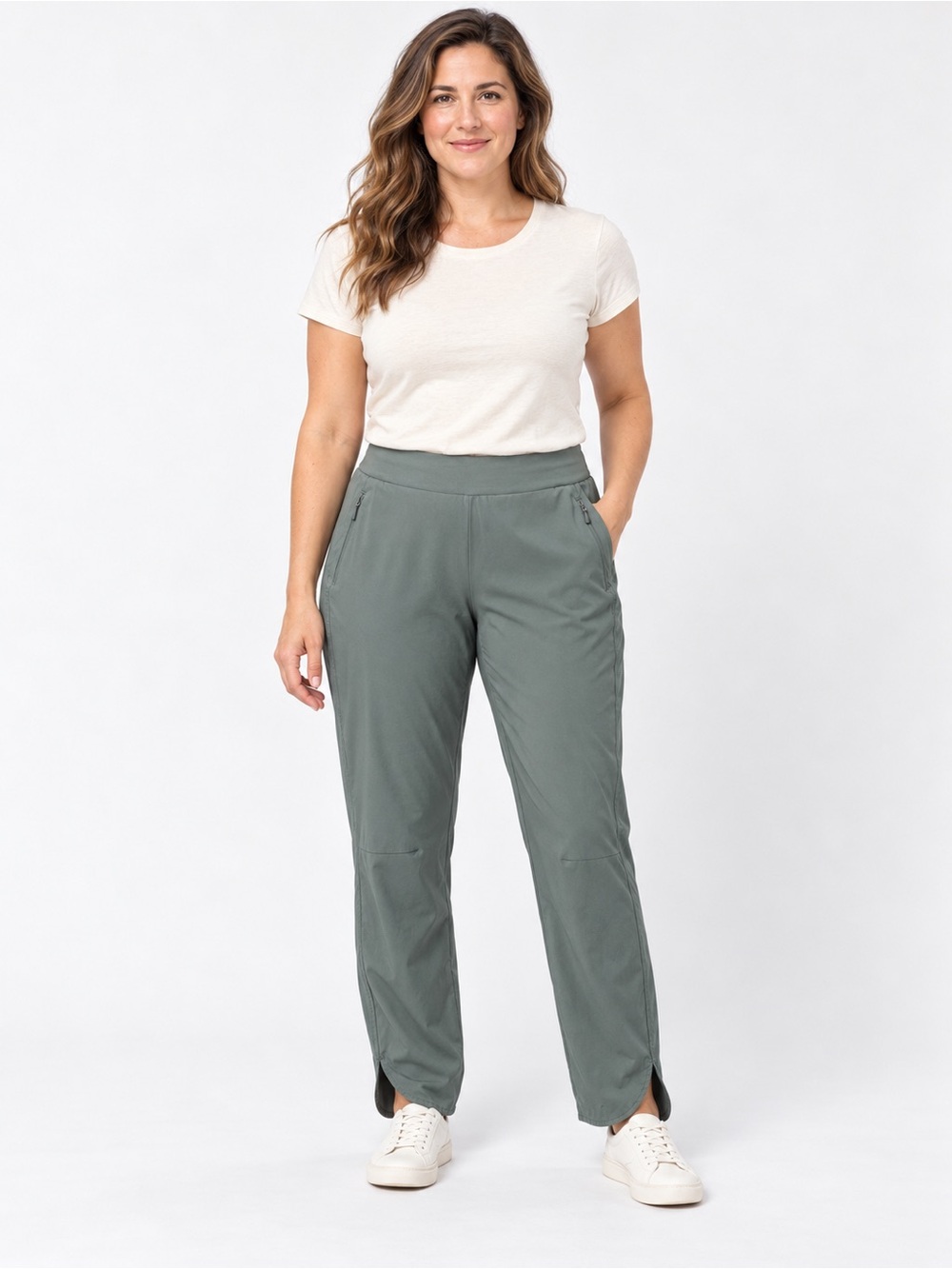 Aventura Wide-Leg Active Pants in Sage Size 10